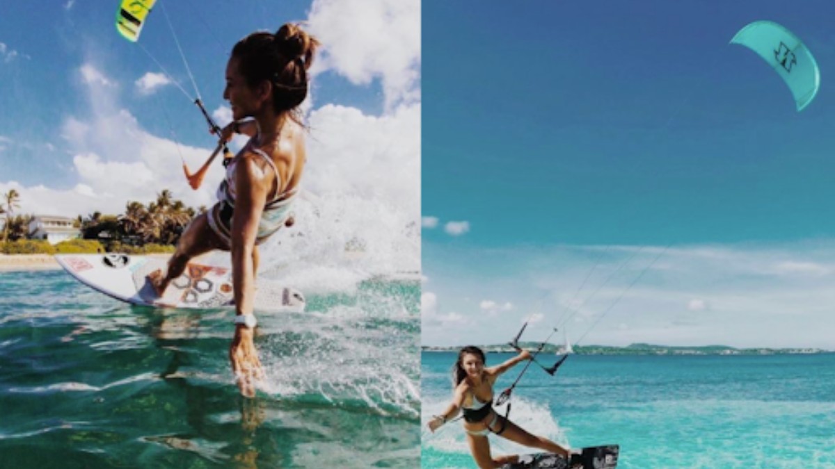 Female instructor Kitesurfing girls